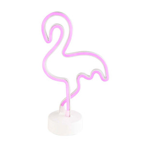 LED Tischleuchte, Metall, weiß, Flamingo, pink