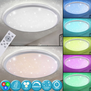 RGB LED Deckenlampe, Fernbedienung, Dimmer, H 10cm