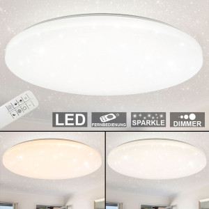 LED Deckenleuchte, Sterneneffekt, Fernbedienung, 54 cm SAJAMA