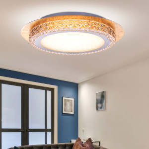 LED Deckenlampe in Blattgold mit Kristallen