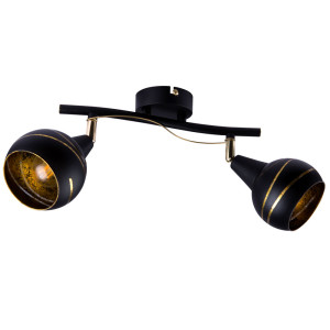Deckenstrahler, Schiene gebogen, Blattgold, Glas, LOMMY