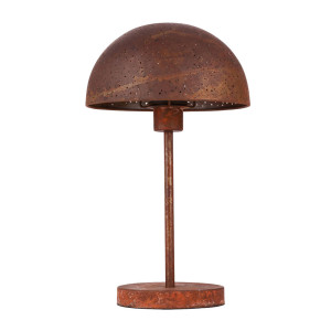 Tischleuchte, rostfarben, Dekorstanzungen, H 42 cm