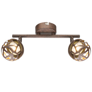 LED Deckenlampe, Kugel Spots, rost, L 25 cm, OHIO