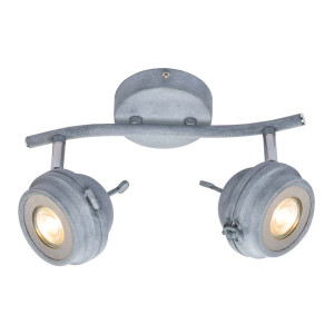 LED Deckenleuchte, Metall, Grau, Antik, Spot beweglich