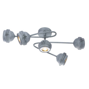 LED Deckenleuchte, Metall, Grau, Antik, Spots