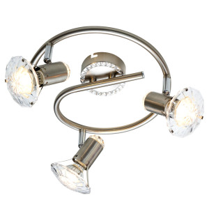 LED Deckenleuchte, verstellbare Spots, Kristalle, 25 cm
