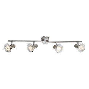 LED Deckenleuchte, Kristalle, Spots verstellbar, L 70 cm