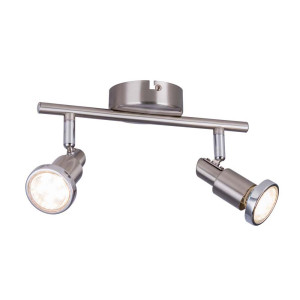 LED Strahler, 2x GU10 LED á 3W inkl., inkl. 10706, Chromring