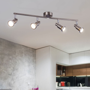 LED Deckenstrahler, Nickel-matt, Spots beweglich