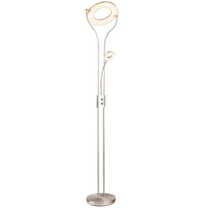 LED Deckenfluter, Chrom, beweglicher Spot, Schalter