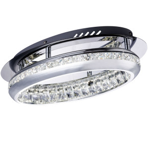 LED Deckenleuchte mit Kristallen, Chrom