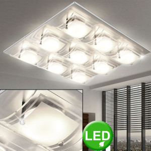 LED Designleuchte aus Metall mit gebogenem Glas