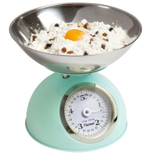 Küchenwaage, Edelstahlschale, bis 5kg Tragkraft, mintgrün