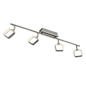LED Deckenlampe, Chrom Acryl, bewegliche Spots, L 89 cm