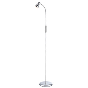 LED Stehlampe, Chrom, flexibler Spot, Höhe 150 cm