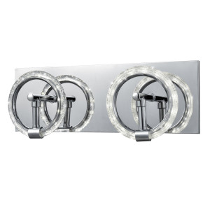 LED Wandlampe, Chrom Spiegel, Luftblasen Ringe, 35 cm CURL