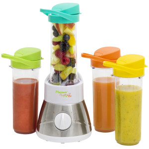 Edelstahl Standmixer mit 3 Trinkbechern und 400 Watt