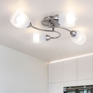 LED Deckenlampe in chrom mit Glasspots, Höhe 12 cm, VENETA