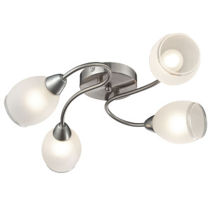 RGB LED Deckenlampe in chrom mit Glasspots, Höhe 12 cmVENETA
