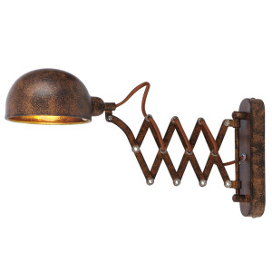 LED Wandleuchte, gold rost,  Arm verstellbar, T 57cm  XIRENA