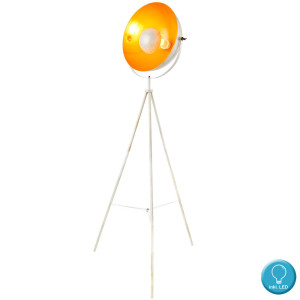 LED Stehlampe, Scheinwerfer, weiß-gold, Höhe 160 cm SANDRA