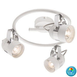 RGB LED Rondell Deckenlampe, bewegliche Spots, 28 cm, CALGARY