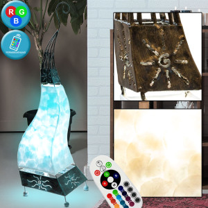 RGB LED Tischleuchte aus Muscheln und Metall Höhe 75 cm BALI