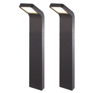 2x LED Aluminium Stehlampen, anthrazit, Höhe 50 cm