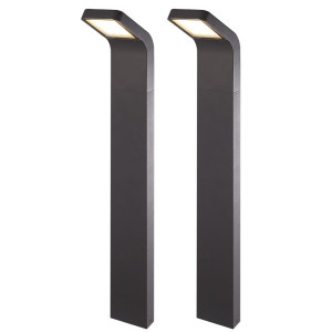 2x LED Aluminium Stehleuchten, anthrazit, Höhe 80 cm