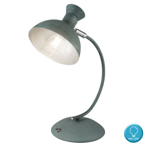 LED Tischlampe, grau, silber-metallic, Spot beweglich,  H 39 cm