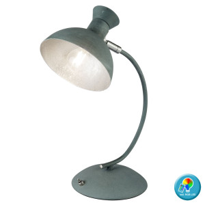 RGB LED Tischlampe, grau, silber-metallic, Spot beweglich