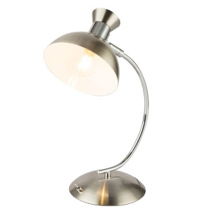 LED Tischlampe, nickel-matt, weiß, Spot beweglich,  H 39 cm