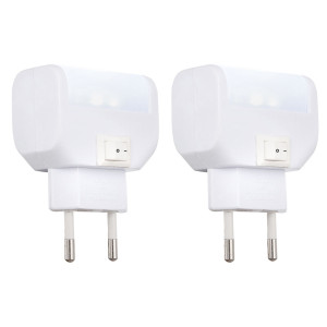 2x LED Nachtlichter mit Schalter in weiß, CHASER