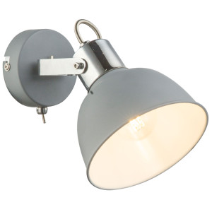 RGB LED Wandstrahler aus Metall und Chrom, rund, grau, GERDA
