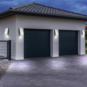 4er Set LED Wandleuchten, Edelstahl, Höhe 14,5 cm
