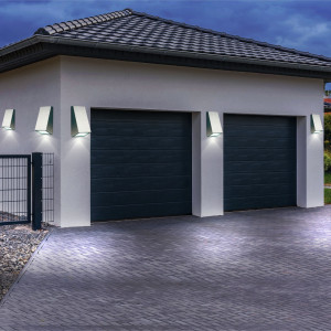 5er Set LED Wandleuchten, Edelstahl, Höhe 14,5 cm