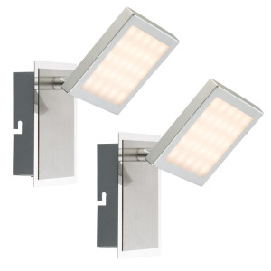 2x LED Wandleuchten, Chrom, Spot verstelbar, TOMBEL
