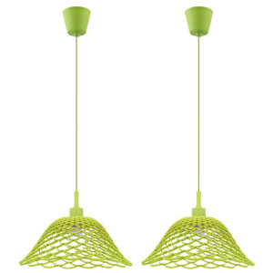 2er Set LED Hängeleuchten, grün, H 150 cm, CHERRY