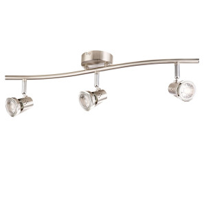 LED Deckenleuchte, Metall, nickel-matt, Spots verstellbar