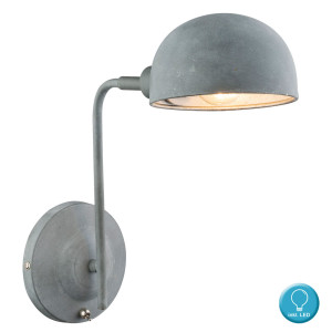LED Wandleuchte, betonfarben, verstellbar, H 30 cm, MIRAM