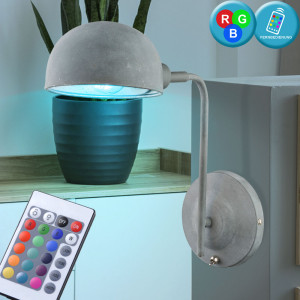 RGB LED Wandlampe, beton, verstellbar, H 30 cm, MIRAM