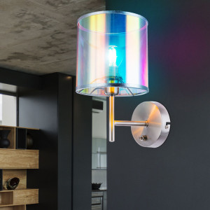 LED Wandleuchte, Lampenschirm multicolor, H 26 cm, MELANIE