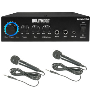Karaoke Verstärker mit Bluetooth und zwei Mikrofonen