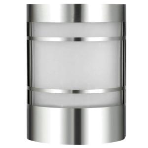 Edelstahl Wandleuchte, Glas, Höhe 19 cm