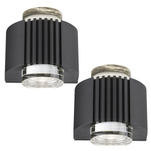 2er Set LED Außen Wandleuchten Anthrazit IP54 LISSY I