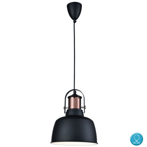 LED Pendelleuchte kupferfarben, schwarz aus Metall, COOKE