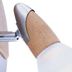 LED Wandlampe Holz, beweglicher Spot, Höhe 20 cm, LORD II