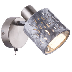 LED Wandleuchte, Dekorstanzung, silber Chrom, Samt, ALYS