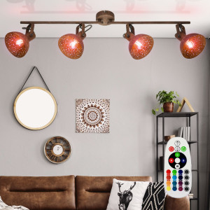 RGB LED Deckenstrahler, rost, Spots verstellbar, L 80 cm, CELINE