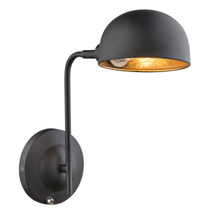 RGB LED Wandlampe, schwarz gold, beweglicher Spot, H 30 cm, LENN